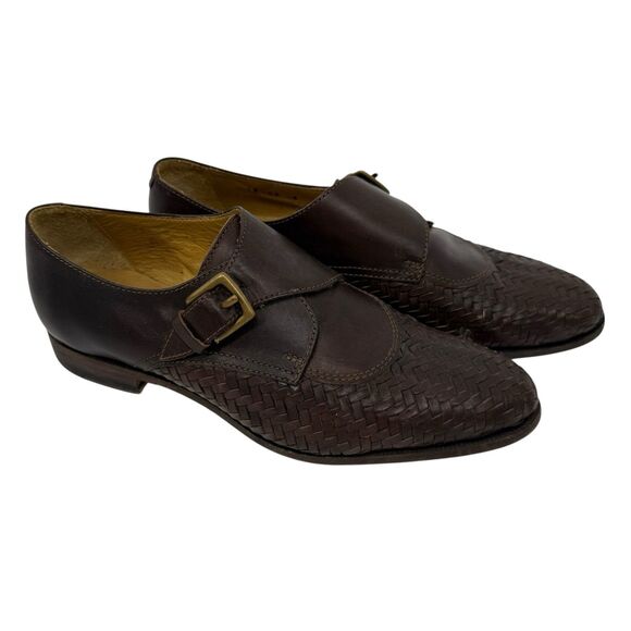 Billy Reid Shoes - Billy Reid Womens Woven Leather Dress Shoes Size 6 Monk Straps Made in Italy